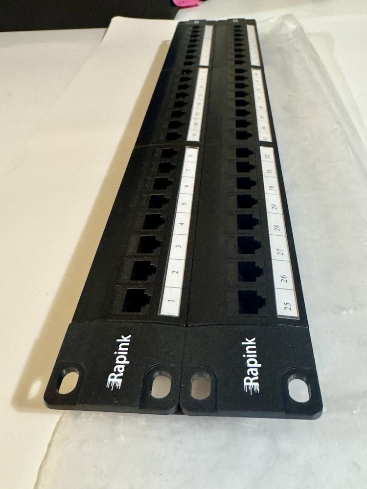 Patch Panel 48 Port Cat6 with Inline Keystone 10G Support, Pass-Thru Coupler 1U