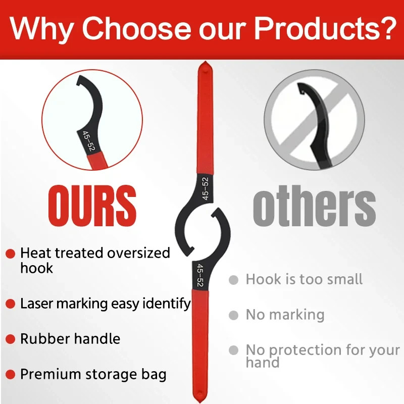 6x Coilover Spanner Wrench Set Adjustable C-Shape Shock Spanner Hook Wrench Tool