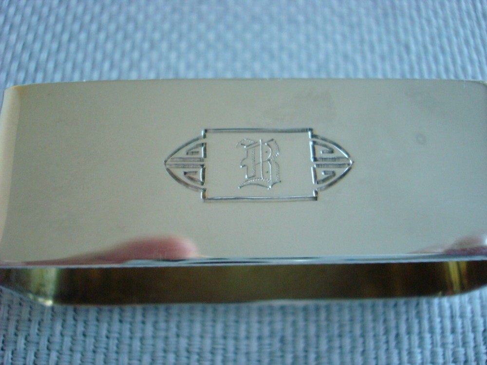 INTERNATIONAL WAITROUS STERLING SILVER ~ NAPKIN RING RECTANGLE ~ MONO "B"