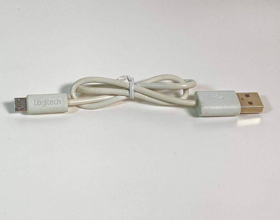 Logitech Micro USB Charging & Data Sync Cable, 16" - White