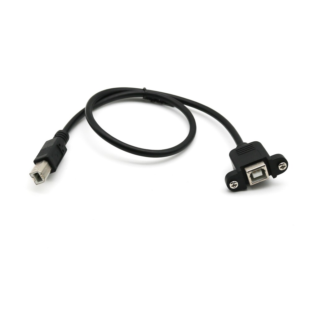 1x USB 2.0 B Female Socket Panel Mount to Male Plug Printer Extension Cable 50cm