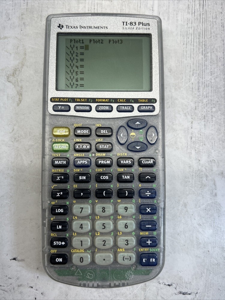 Texas Instruments TI-83 Plus Silver Edition Graphing Calculator Clear Tested