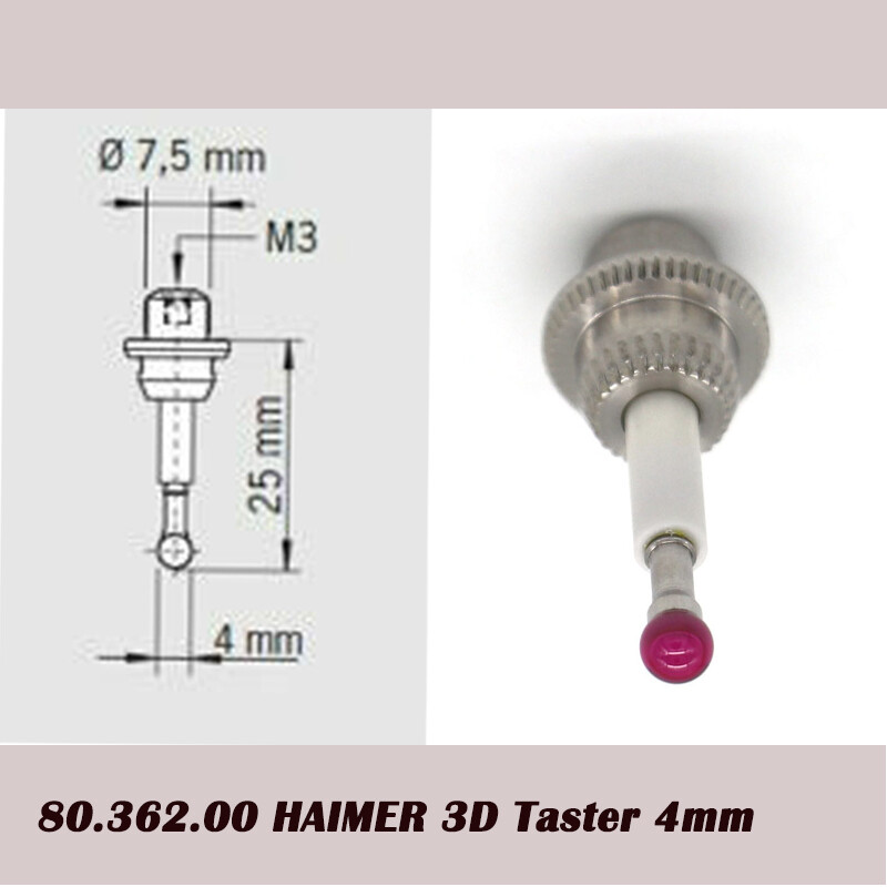 3D Taster 4mm Ceramic Stem Styli Short Needle for Indicator HAIMER Touch Probe