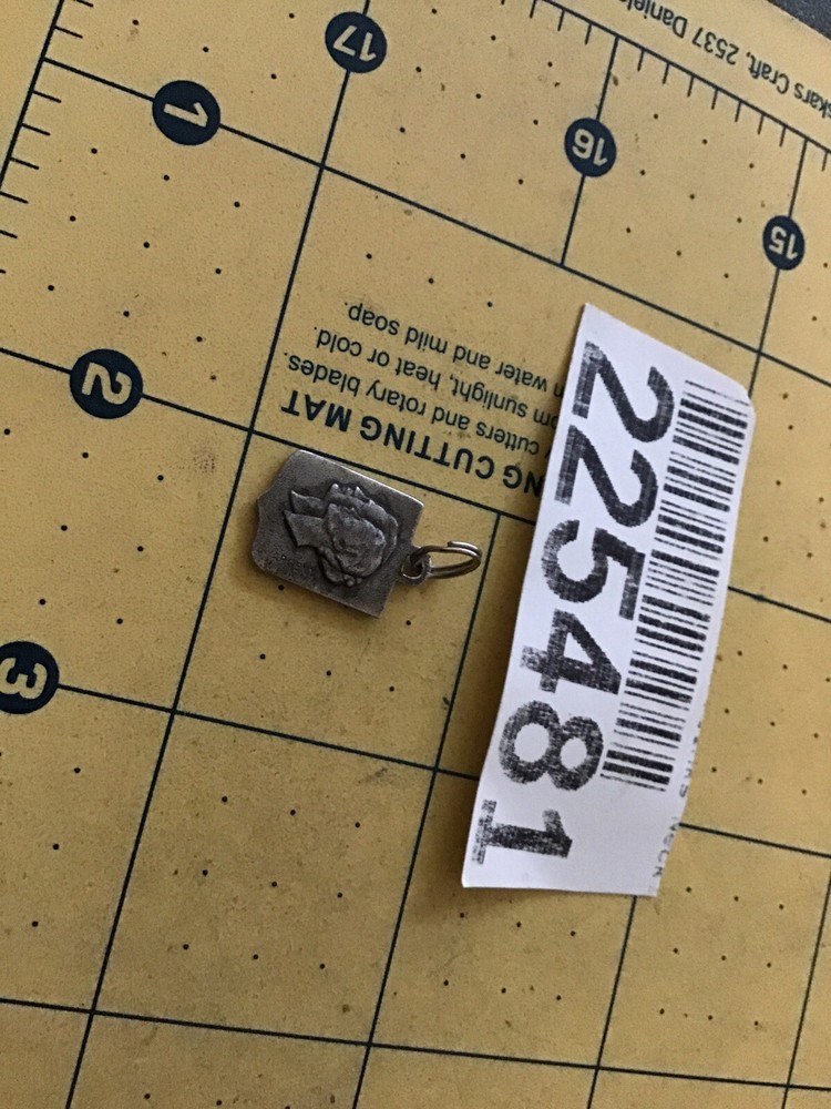 Vintage MONACO ~ SMALL SHIELD ~ Silver & ENAMEL Charm