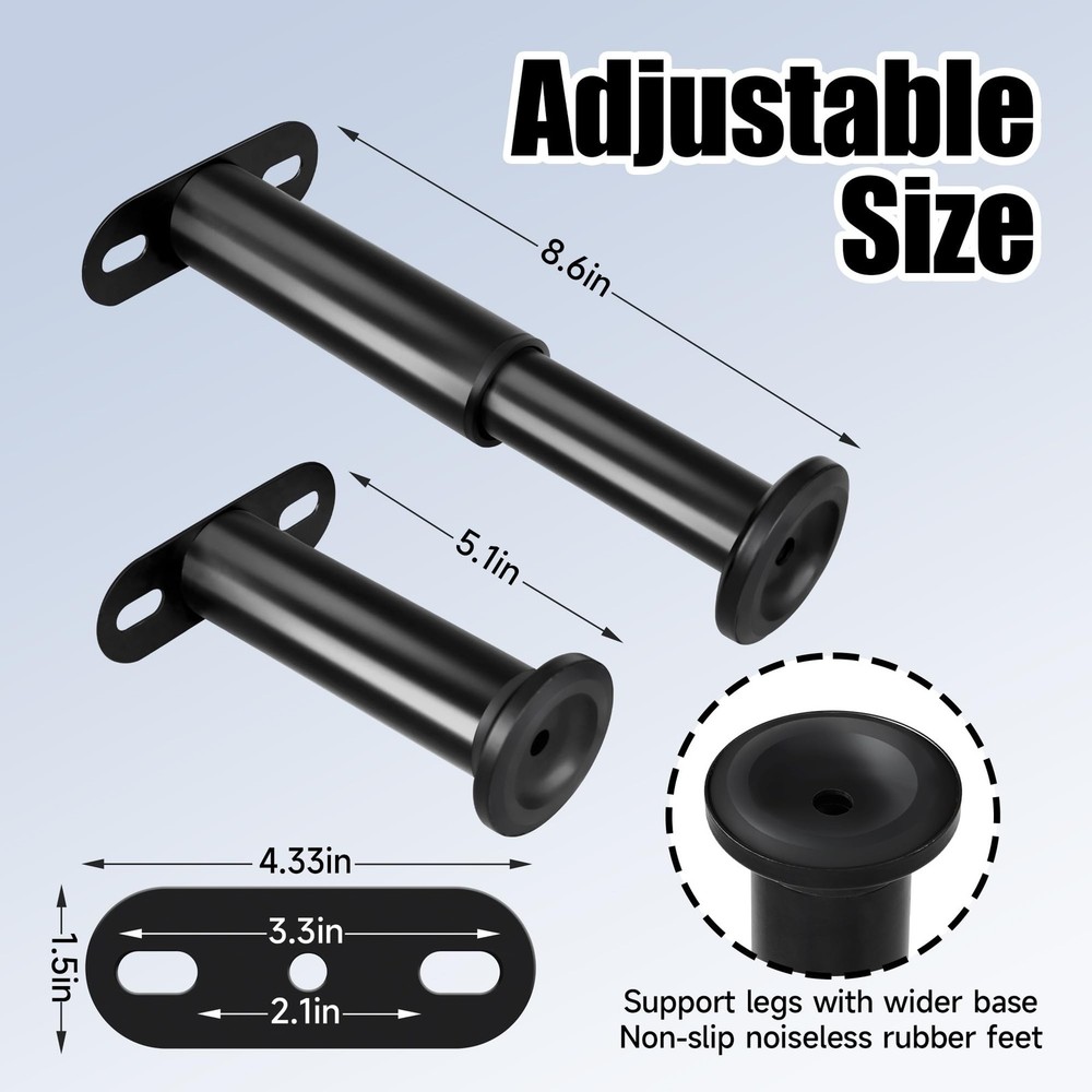 Adjustable Height Bed Frame Center Support Legs Replacement with Wider Base,B...