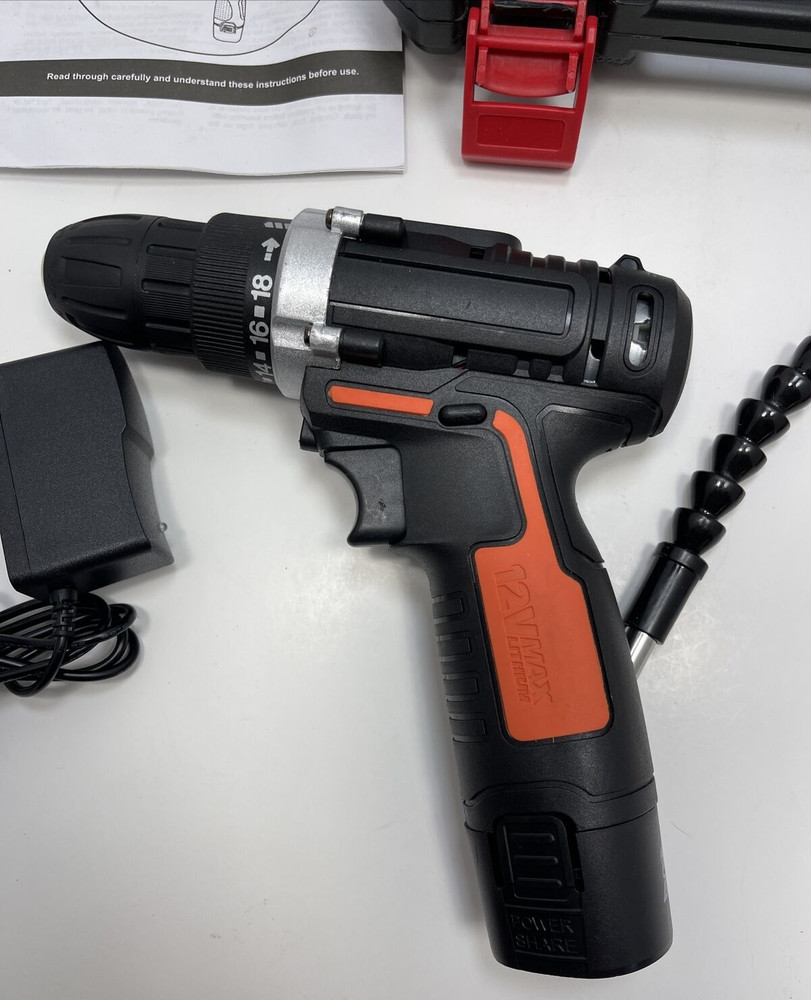 Cordless Drill Driver Kit 12V with 26 Accessories & Tool Case