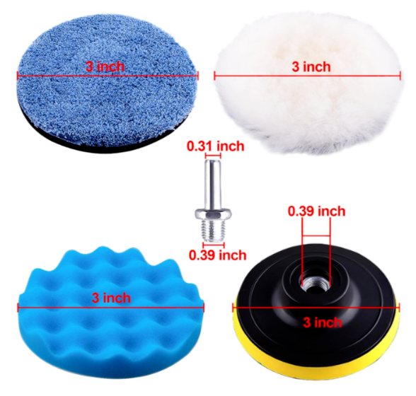 Wool Buffing Polishing Pad Kit, Drill Buffer Attachment 3 Inch New