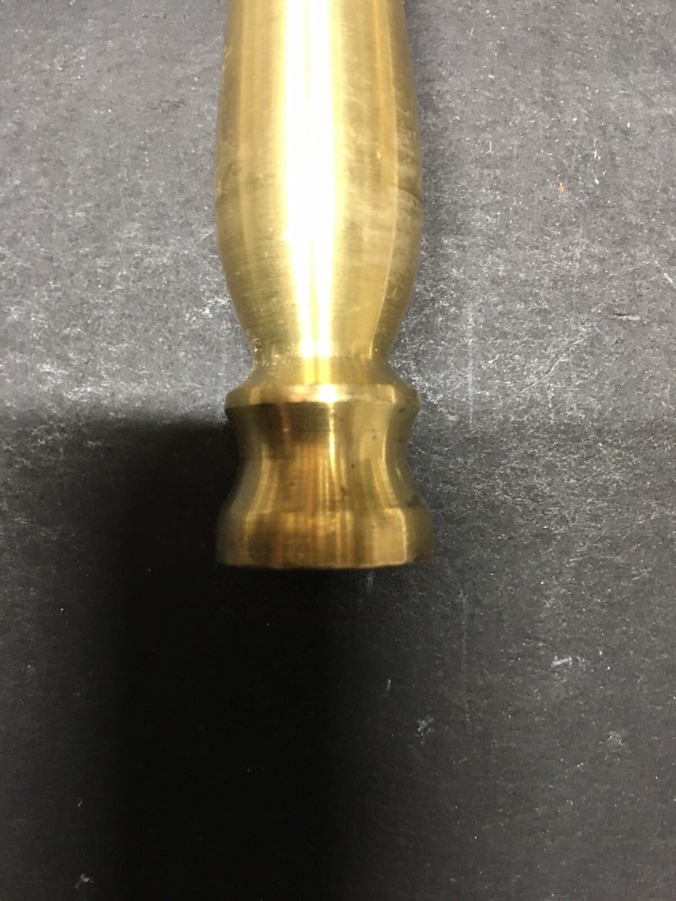 SOLID BRASS TURNED NECK / SPINDLE 4 1/8” Ht., THREADED 1 /8 IPS UNF BRASS