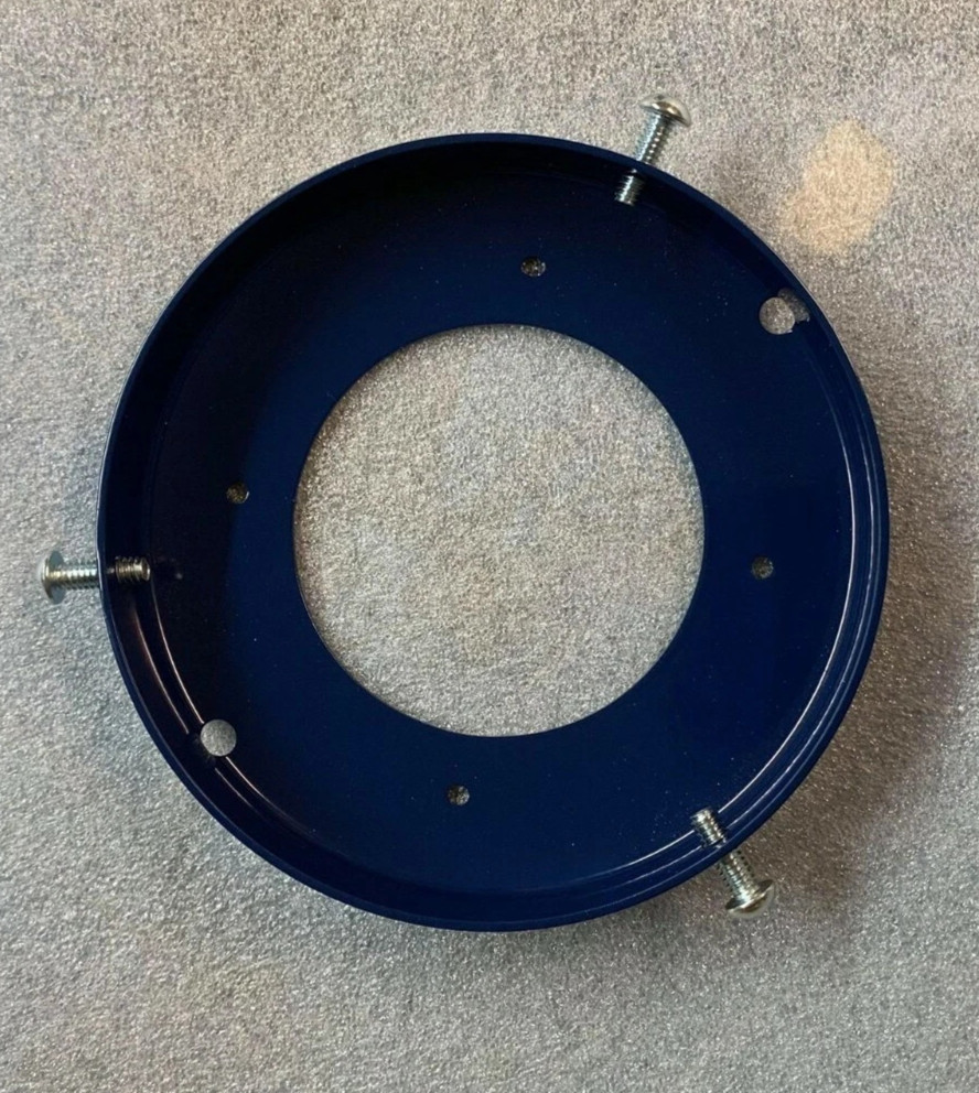 New Made in USA 6 Inch Steel Powder Coated DARK BLUE Gas Pump Globe Ring Holder