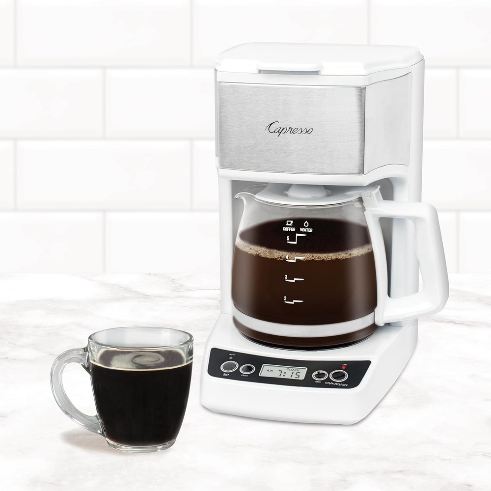 5-Cup Mini Drip Coffee Maker, White