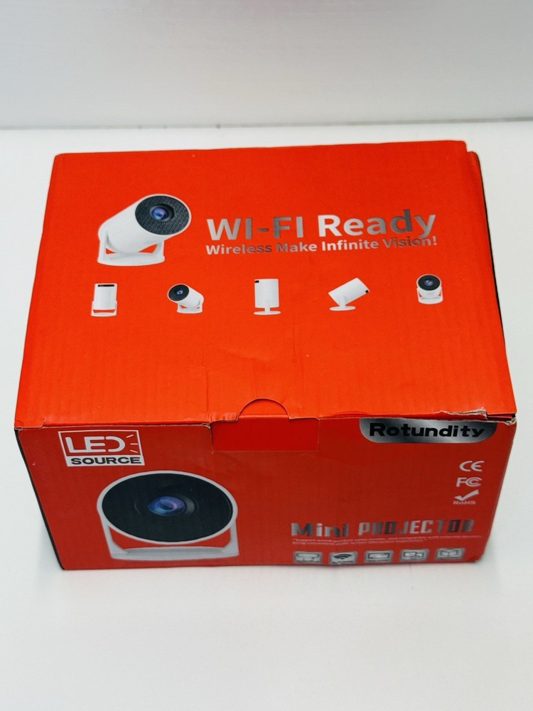Rotundity Mini LED Projector Bundle Wi-Fi Ready Wired & Wireless High Def Lens