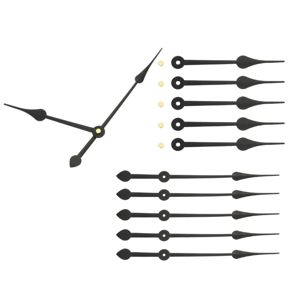 6 Set Replacement Clock Hands Kit Mechanism Movement Wall Black