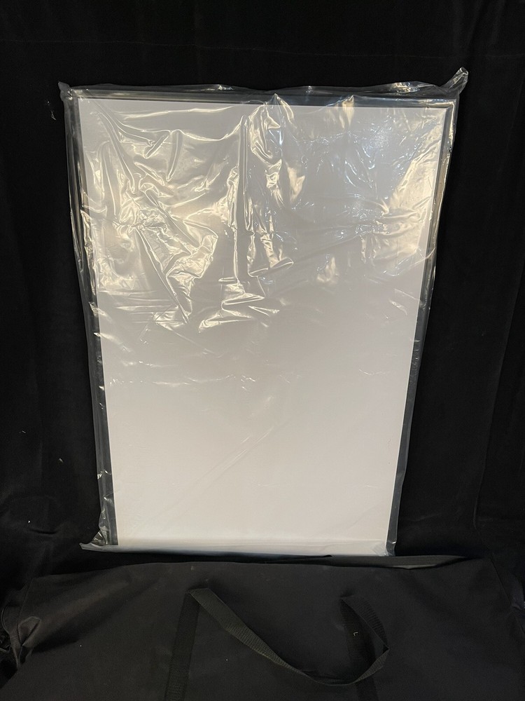 72" Tabletop Hook & Loop Display & Write-on Board, 3 Panels - Blue & White