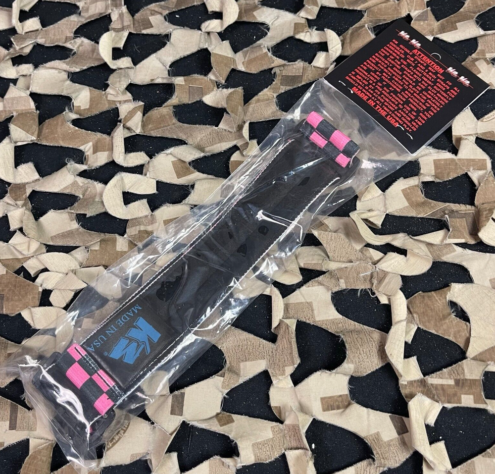 NEW KM Paintball Goggle Strap - Checkered Black/Pink
