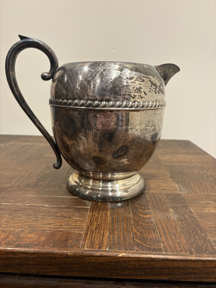 Vintage Antique Sheridan Silver On Copper Pitcher