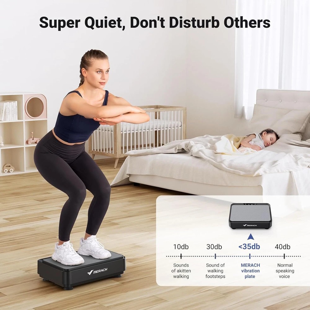MERACH Vibration Machine Exercise Platform Remote Control Weight Energy