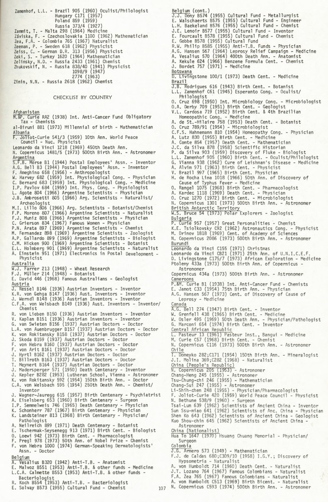 Science Stamps by R.W. Truman ATA Handbook No.87