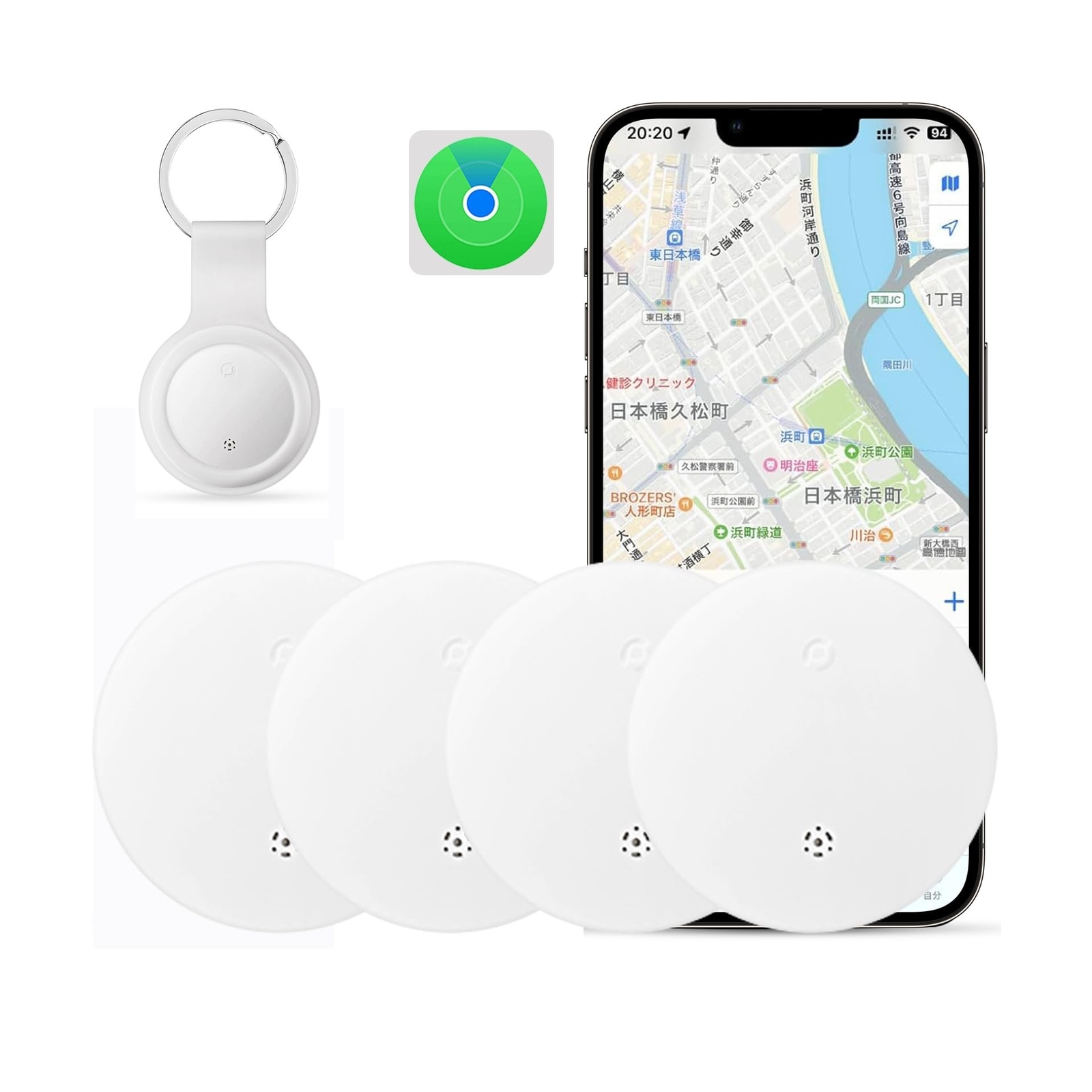 Smart Tag-4 Pack Item Finder Works with Apple Find My (iOS Only) App, Trackin...