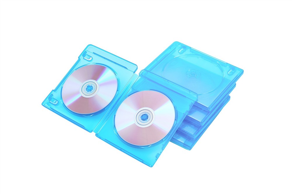 10x Double Blu-Ray Case 12mm Standard Clear Blue Replacement Box Holds 2 Discs