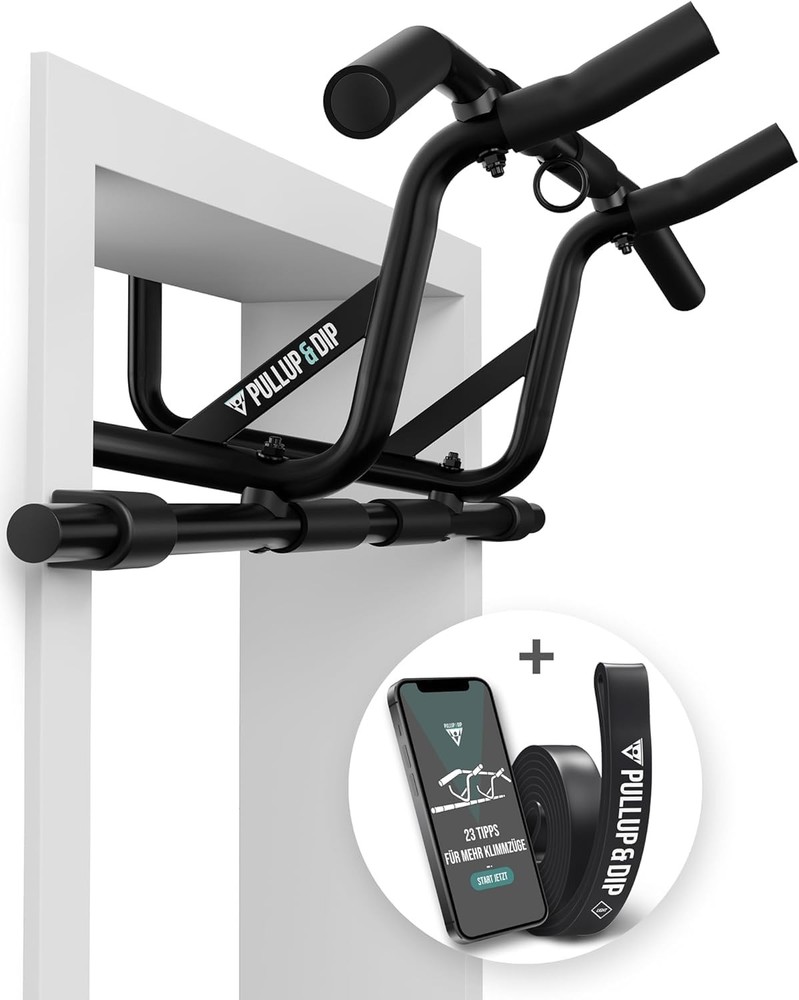 PULLUP & DIP Doorway Pull-Up Bar No Screw Padded Handles