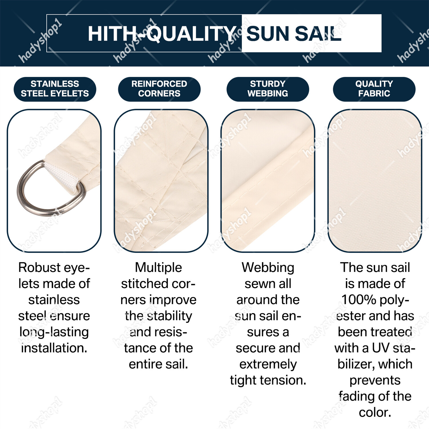 Waterproof Shade Sail Patio Awning Sun Canopy Cover, New