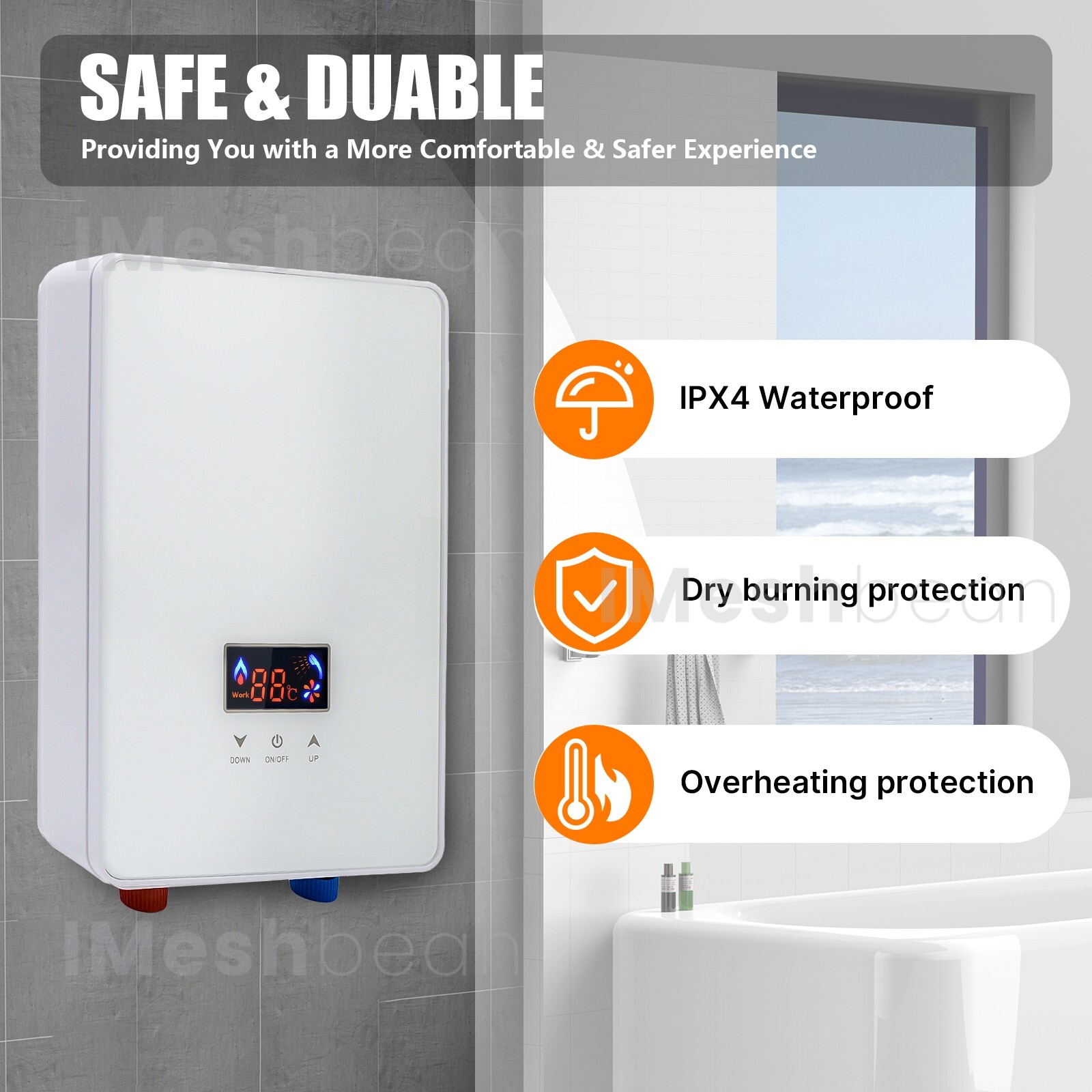 6500W Tankless Electric Hot Water Heater Instant Boiler On Demand Whole House