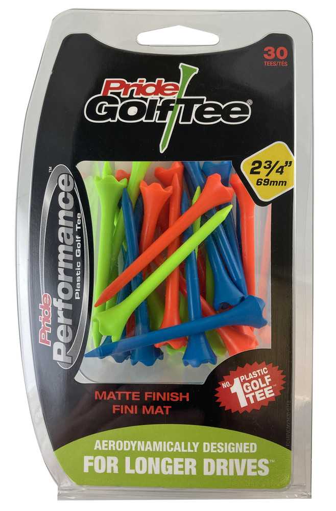 Pride Golf Tee Pride Performance Matte Mix, 2 3/4" Golf Tees, 30 count