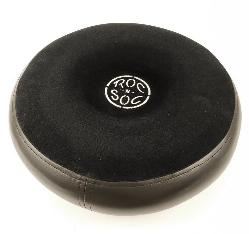 Roc N Soc Drum Stool Throne With Custom Base ROUND TOP Black