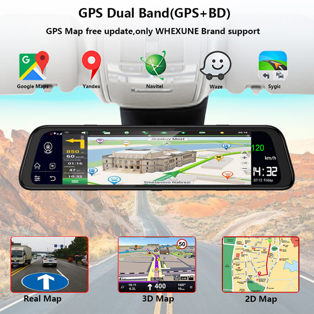 12" 4G Special bracket Car Camera rearview Android Mirror ADAS Remote Dash Cam