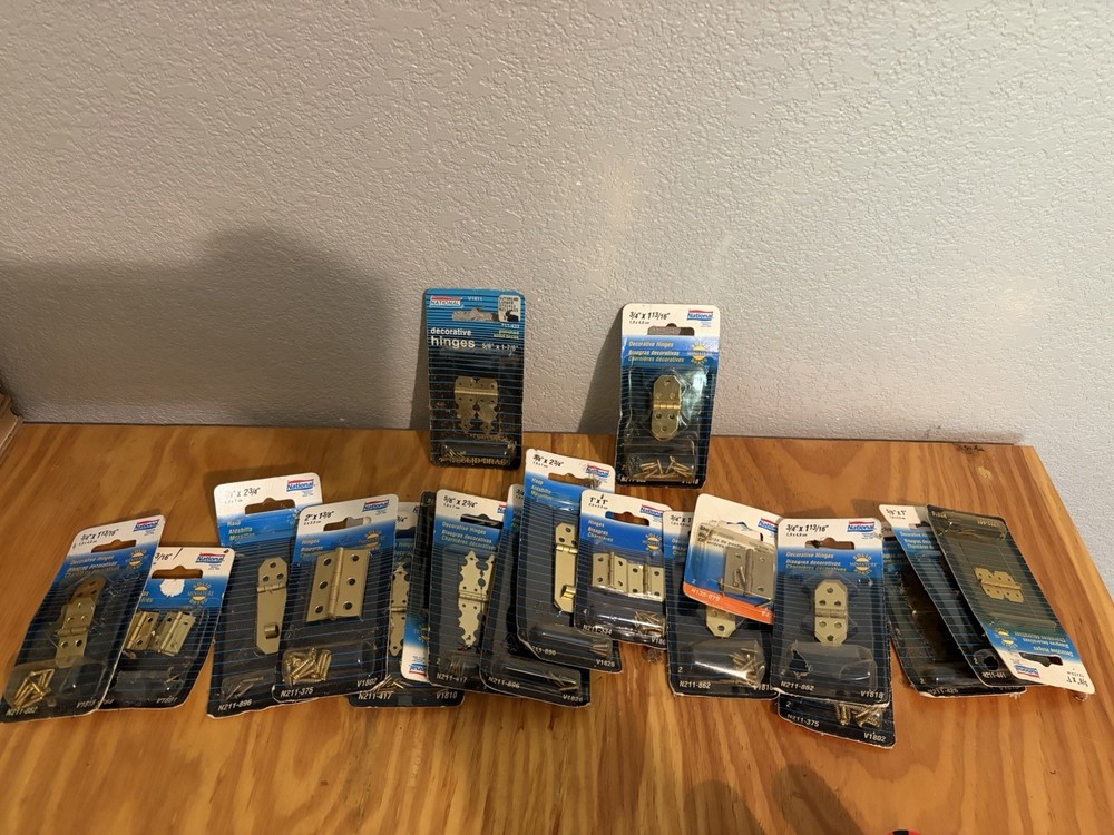 Lot Of 20 Small Solid Brass Hinges
