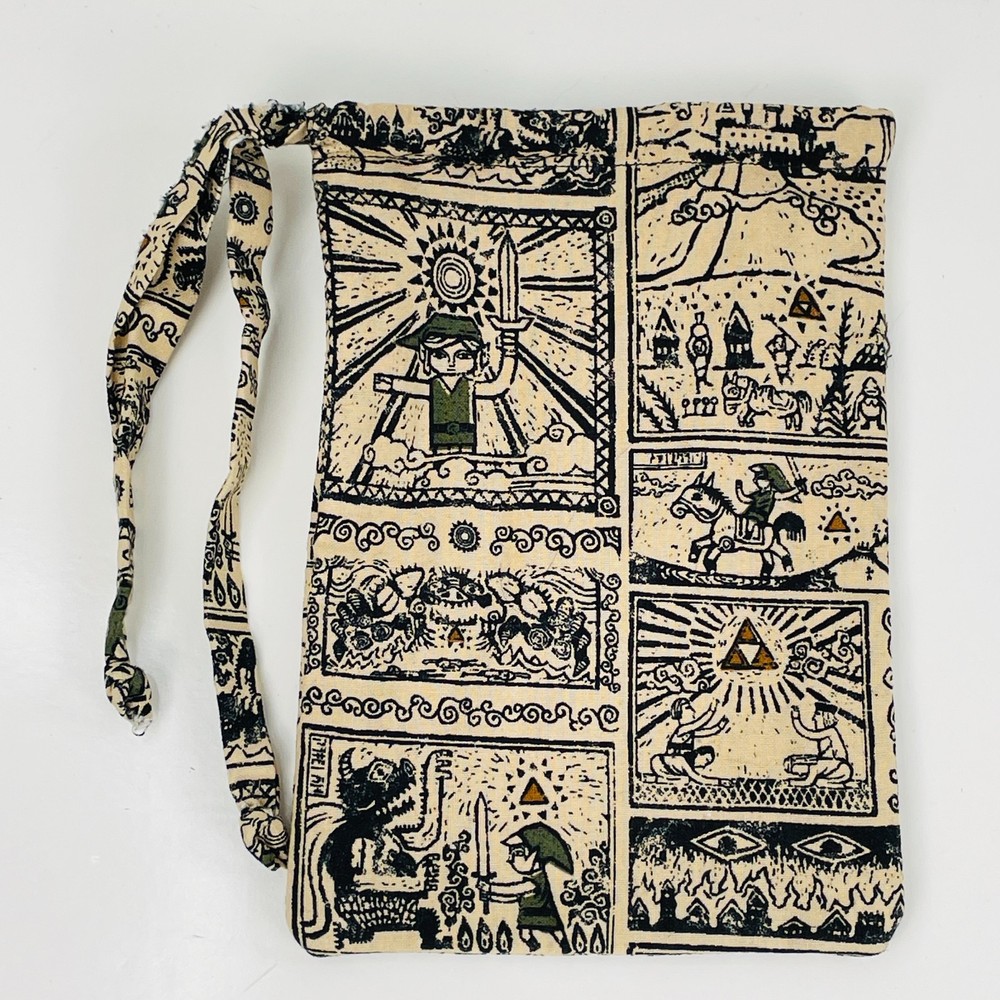 Zelda Link Fabric Drawstring Storage Bag Small 7.5"x5"