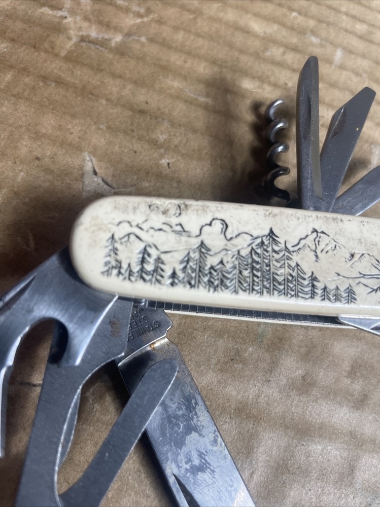 Vtg American Eagle 200th Anniversary Folding Pocket Knife 11 Function Multi Tool