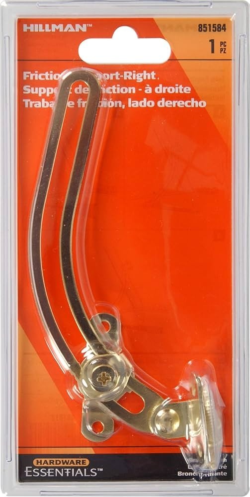 Hardware Essentials Lid Support Friction Right Side Brass