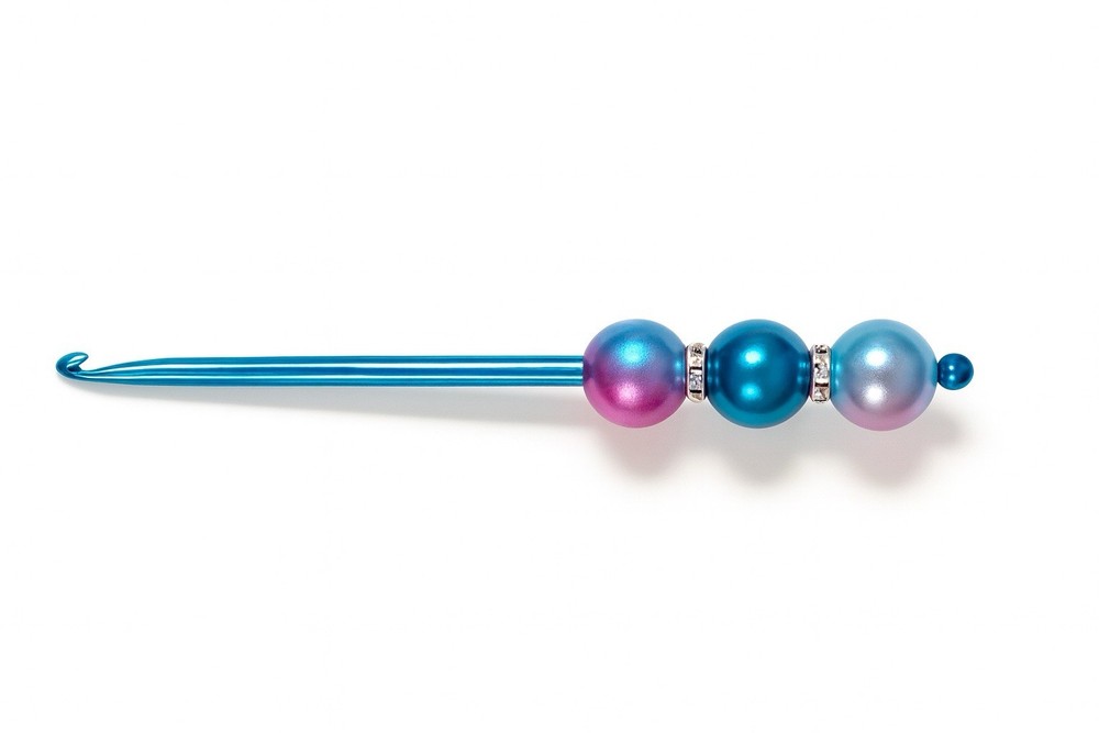 Beaded Ergonomic Crochet Hook – Handmade & Comfortable