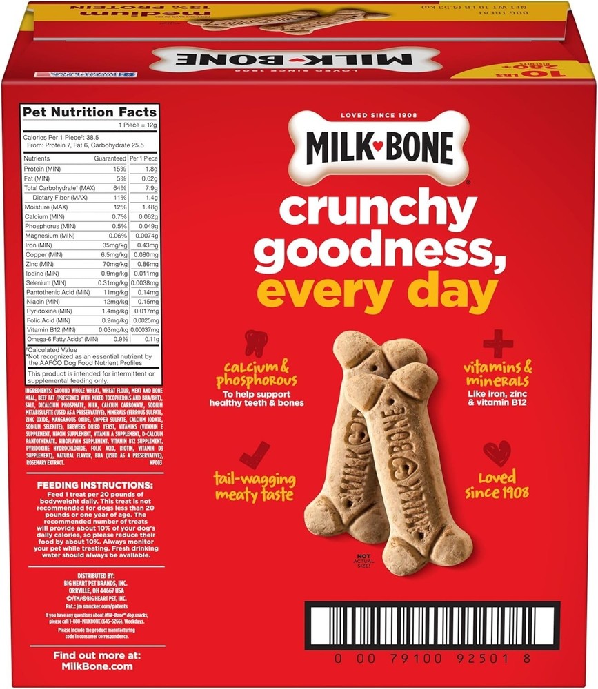 Nutritious 10 lb Beef-Flavored Biscuits for Medium Dogs - Rawhide-Free