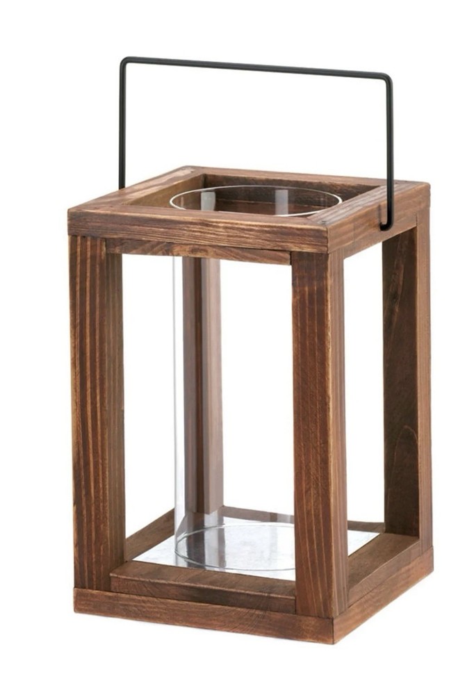 RUSTIC GARDEN WOODEN LANTERN