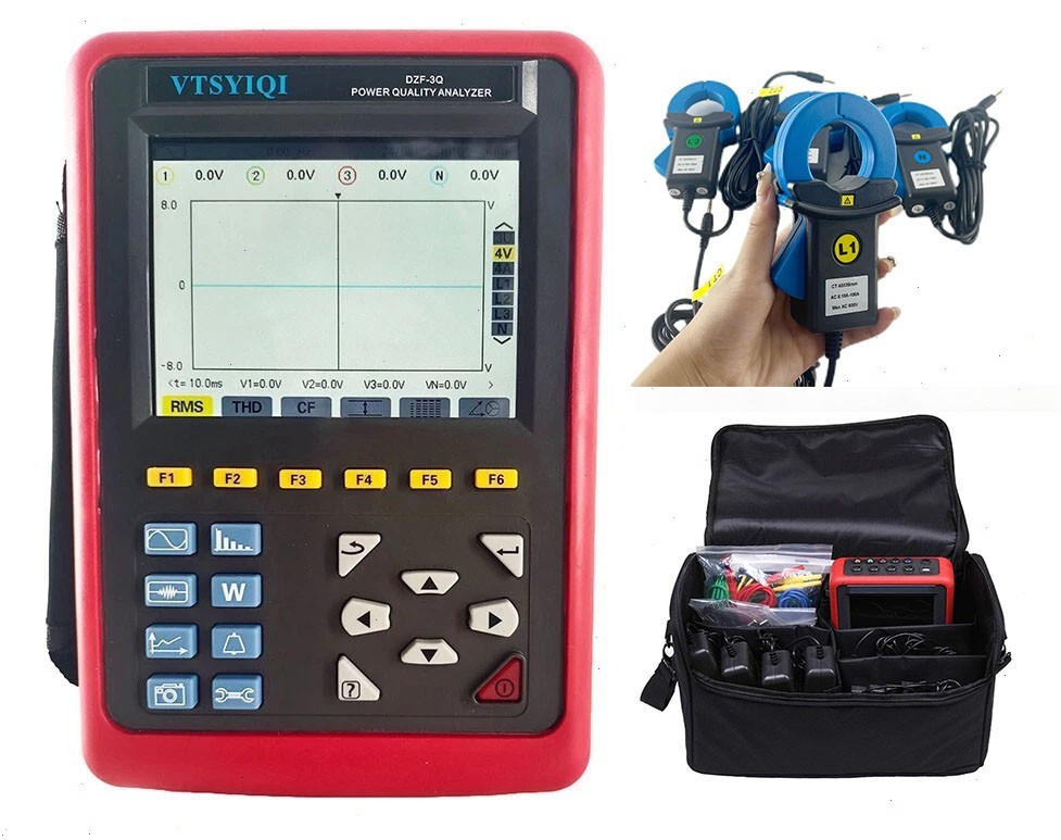 Power Quality Recorders Analyzer with Clamp 1.0~1000A Transient Capture Function