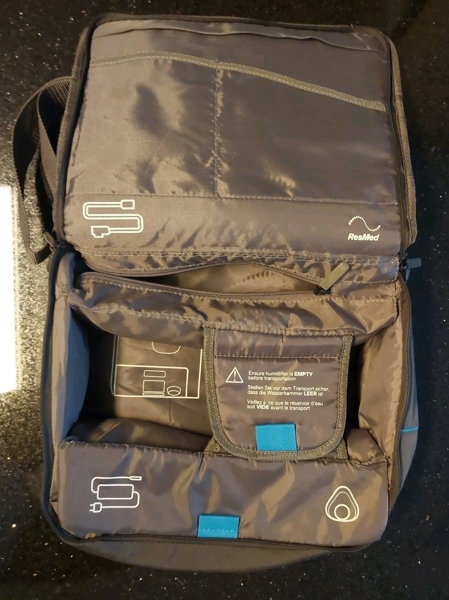 ResMed Airsense 10 CPAP Travel Bag With Shoulder Strap Black Gray