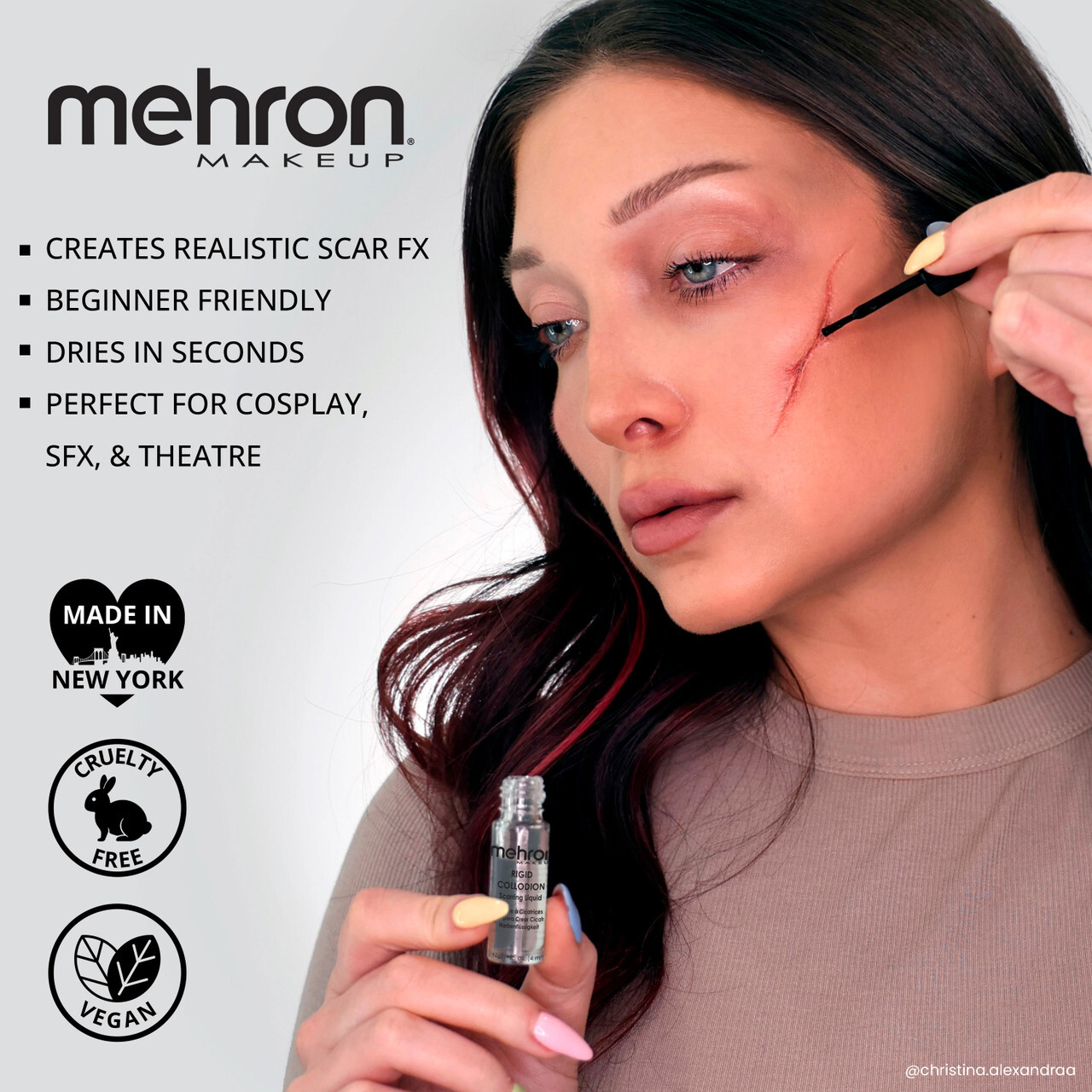 MEHRON RIGID COLLODION SCAR SCARRING LIQUID STAGE TV SPECIAL EFFECT MAKEUP