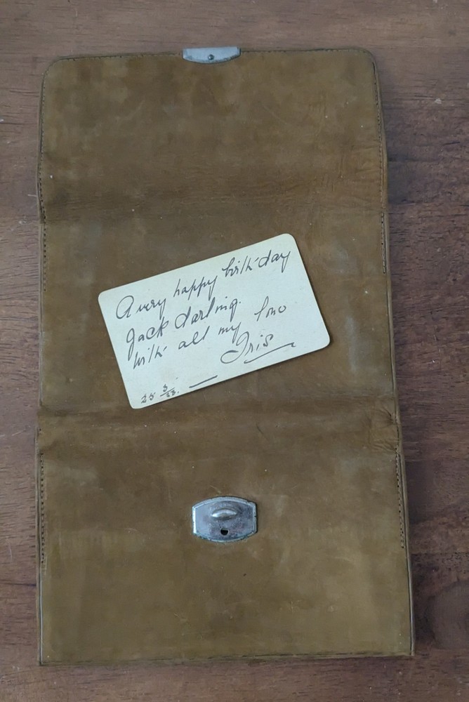 Antique Tan Suede Wallet Ca. 1920.