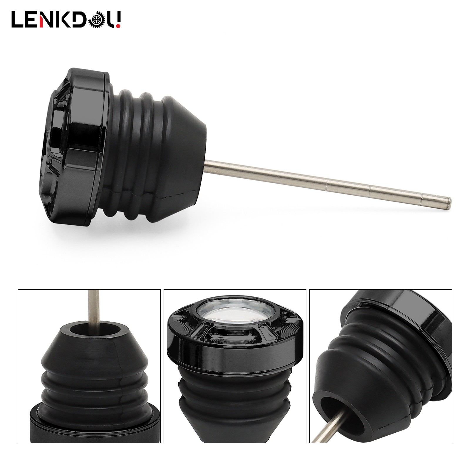 Black Oil Temperature Dipstick For Harley 2000-17 Softail Twin Cam Fat Boy FLST