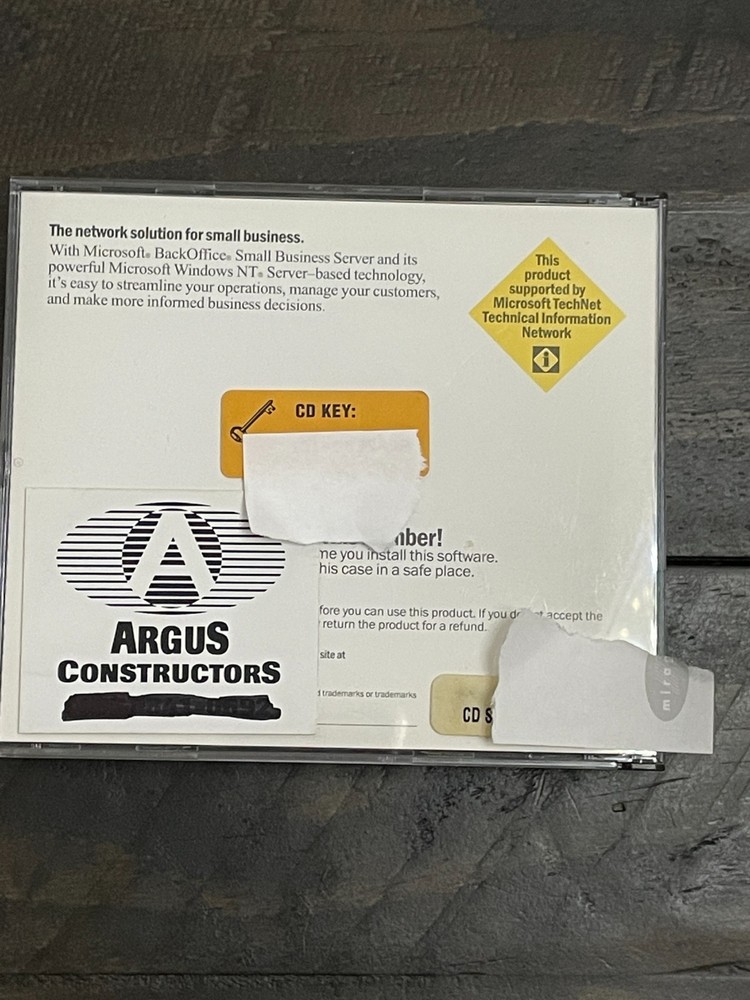 Windows BackOffice Small Business Server 4.0 PC Software Discs CDs 1997 Vtg