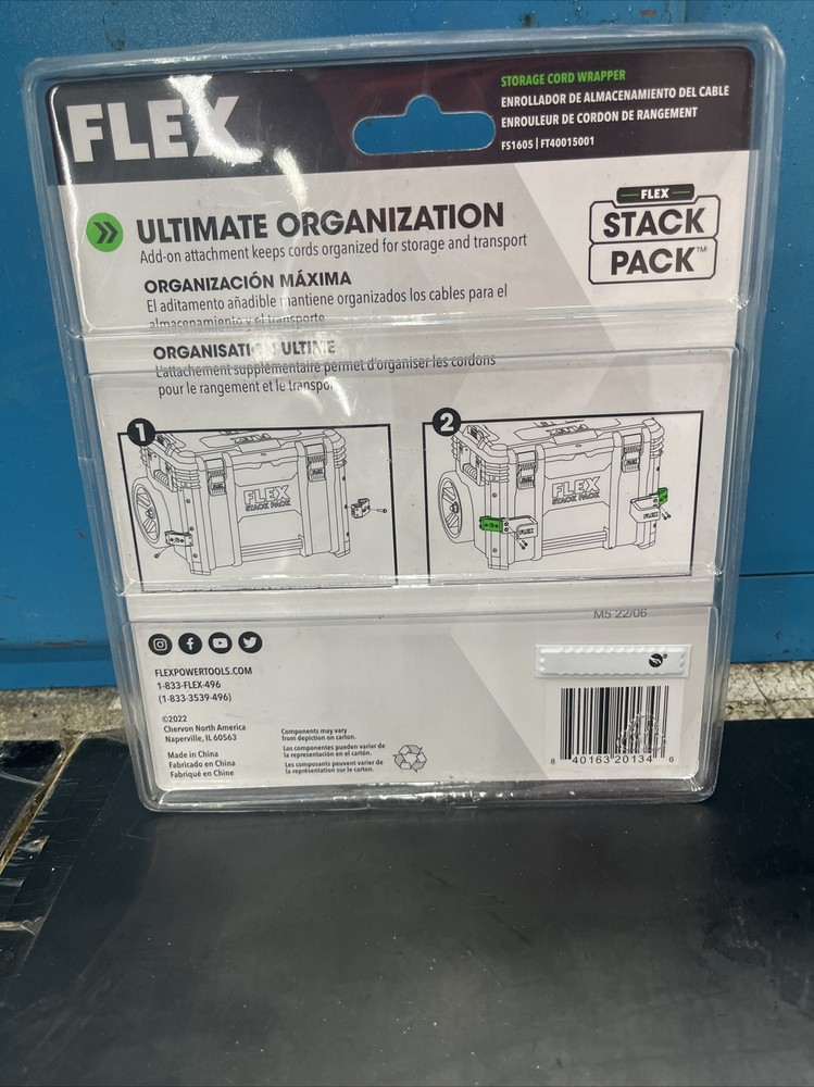 Flex Power Tools Stack Pack Storage Extension Cord Wrapper Organizer tool box