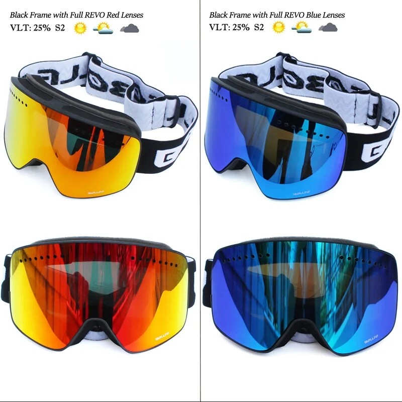 Ski Goggles OTG Pro HD Magnetic Snow Goggles UV Protection Interchangeable Lens