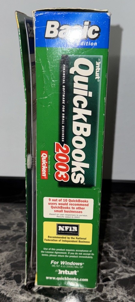 Intuit QuickBooks Basic Edition 2003 - Includes Box, Book, Disc, & Code