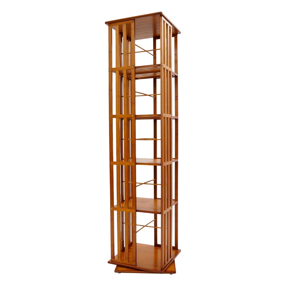5-Tier Rotating Bookshelf – Stylish Floor Standing Book Storage Solution