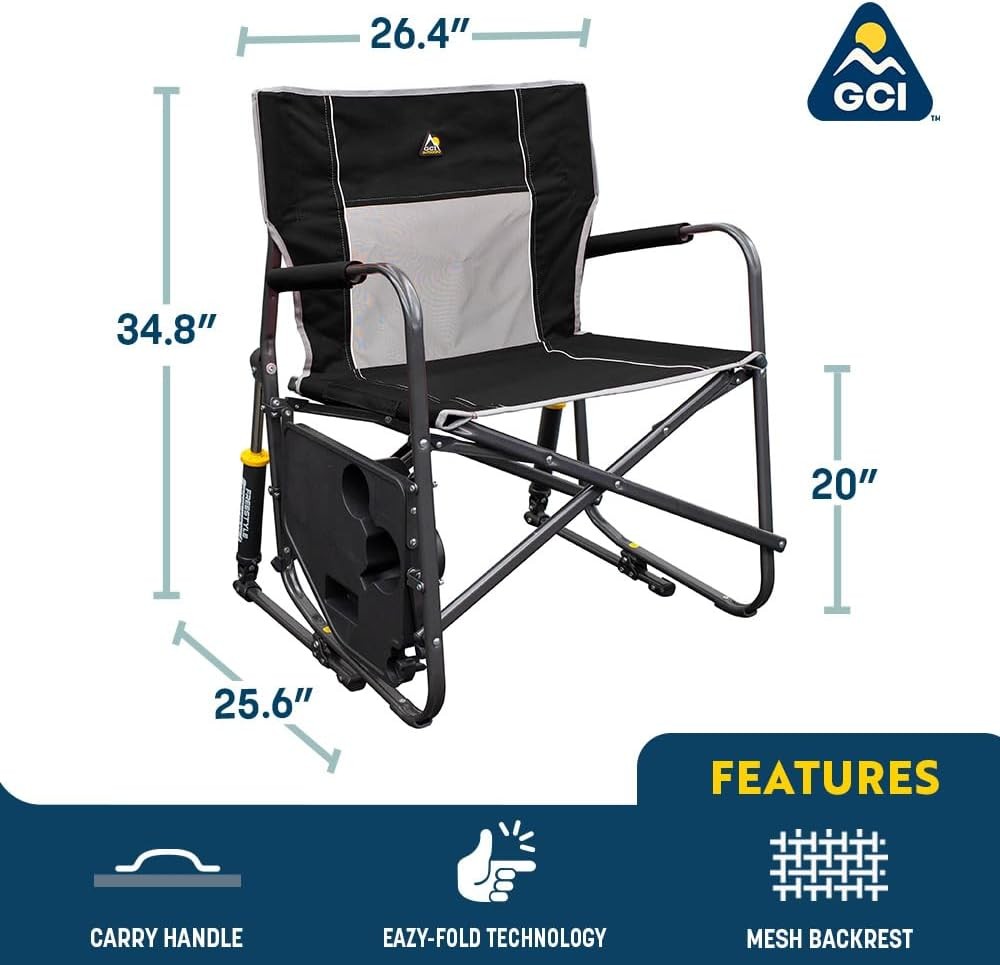 Folding Camping Rocker with Side Table