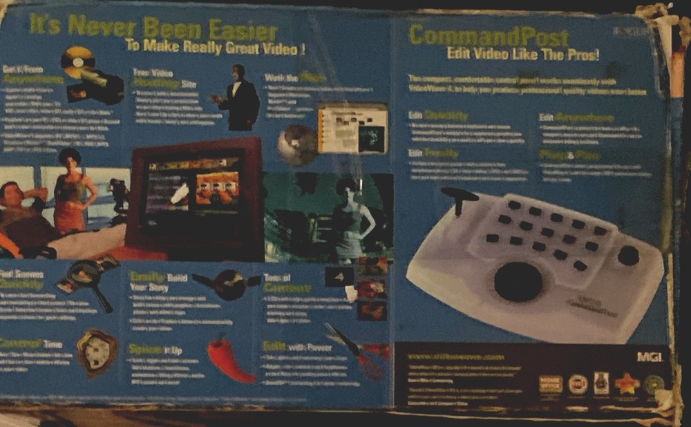 Vintage VIDEOWAVE COMMANDPOST PC & Web Video Editor Version 4.0/NEW/Unused