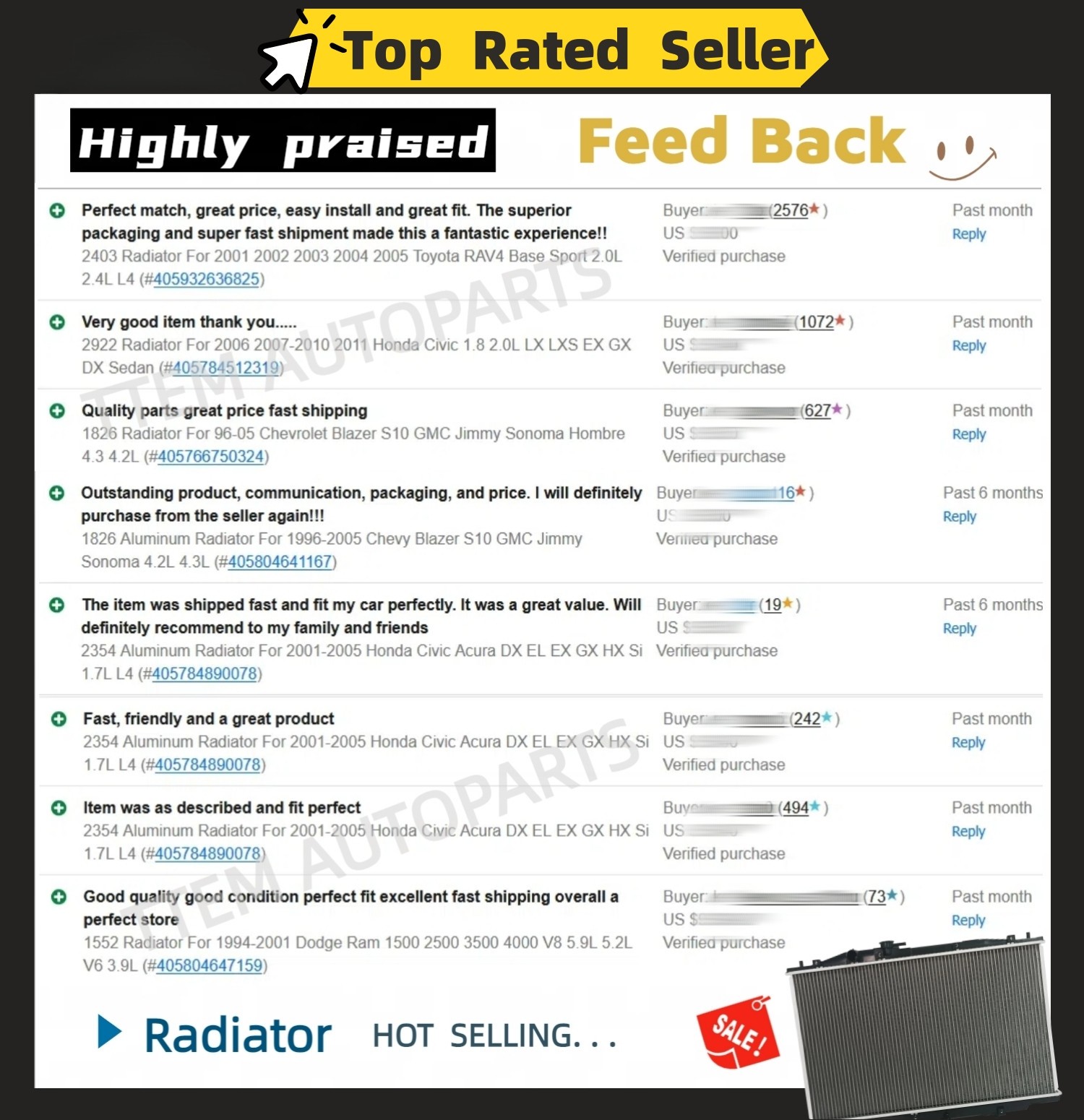 34'' #2370 Radiator For Chevy Silverado 1500 2500 Suburban Tahoe 4.8L 5.3L 6.0L