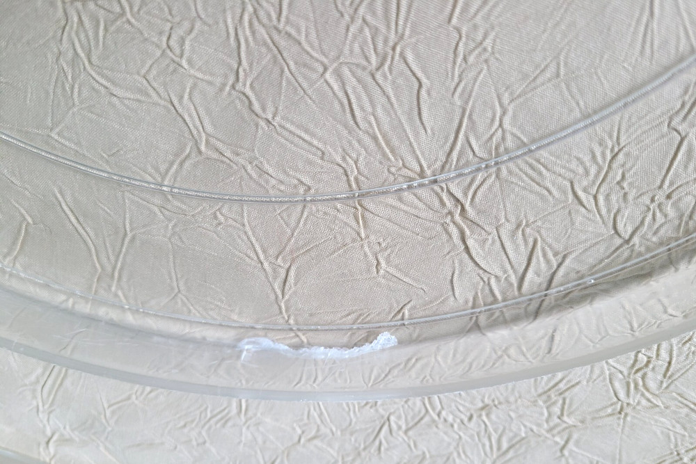 Vintage Clear Plastic Round Sewing Box Caddy With Thread & Notions